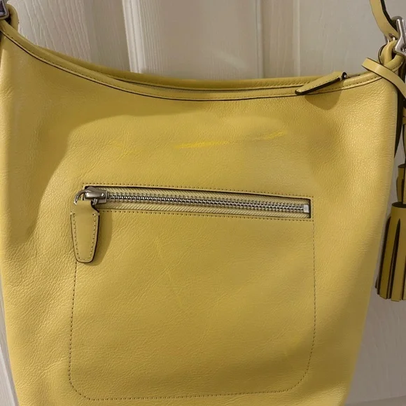 Coach❤️Legacy Medium Duffle Two Way Yellow  Shoulder Bag 2012 19889 *Callout* - Picture 12 of 14